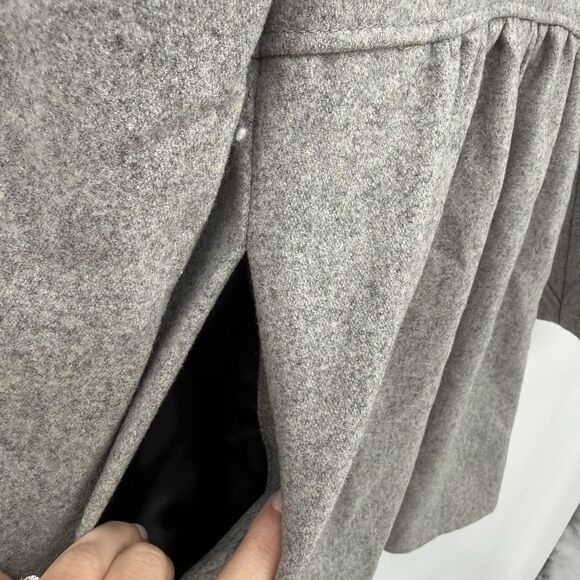 H&M Grey Wool Blend Button Front Peacoat Jacket Coat Size US 4 Preppy - Picture 9 of 11
